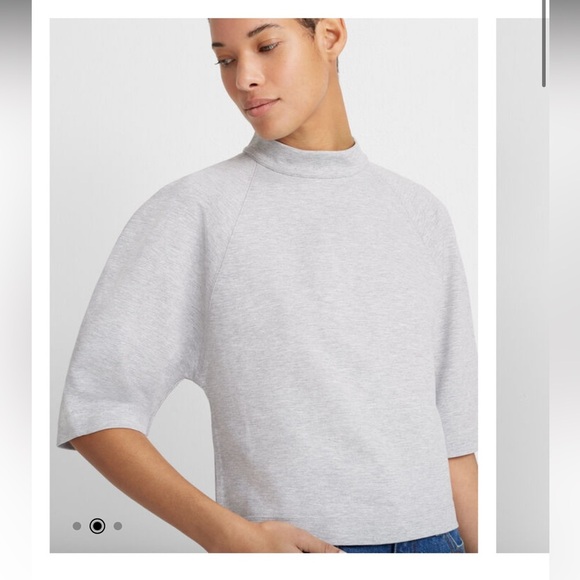 NWOT Club Monaco Snap-Back Top Heather Gray Sz S Elevated Athleisure - Picture 3 of 9